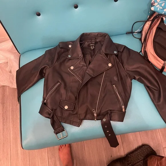 COPY - Women's Black Leather Jacket - Picture 1 of 4